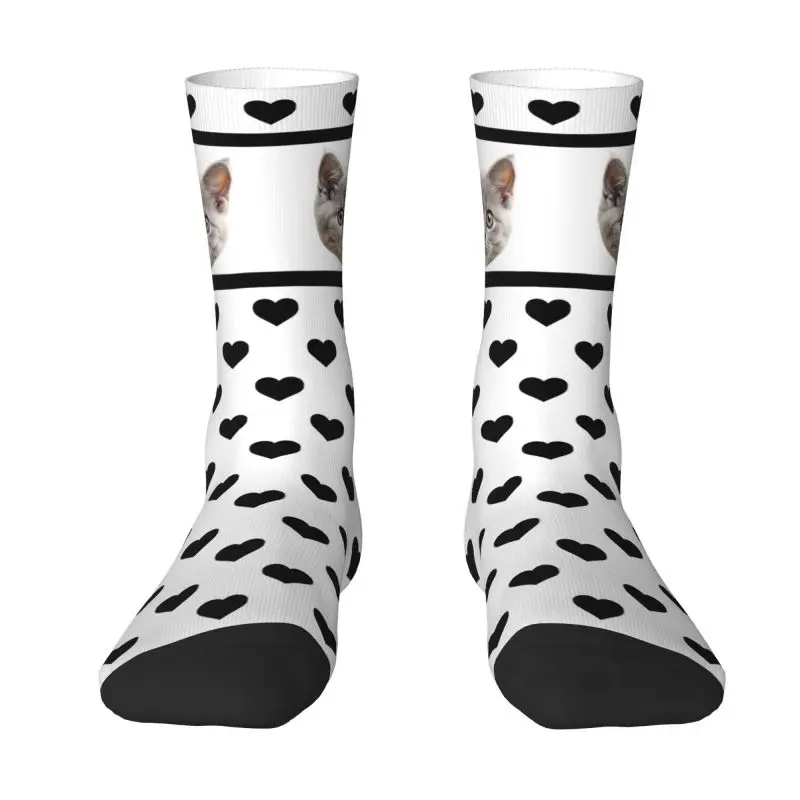 Custom Dog Photo Dress Socks Mens Women - Image 2