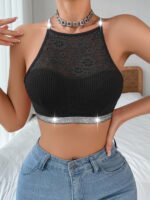 Stitching Halter Silver Ribbon Vest - Image 8