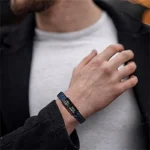 Personalized Leather Medical Alert ID Bracelet - Image 2