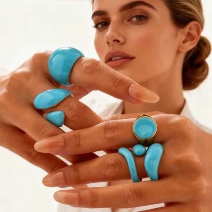 Chunky Open Twist Stackable Rings for Women
