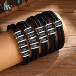 Personalized Leather Bracelet with 1-5 Family Names