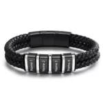 Personalized Leather Bracelet with 1-5 Family Names - Image 6