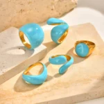 Chunky Open Twist Stackable Rings for Women - Image 4