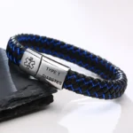Personalized Leather Medical Alert ID Bracelet