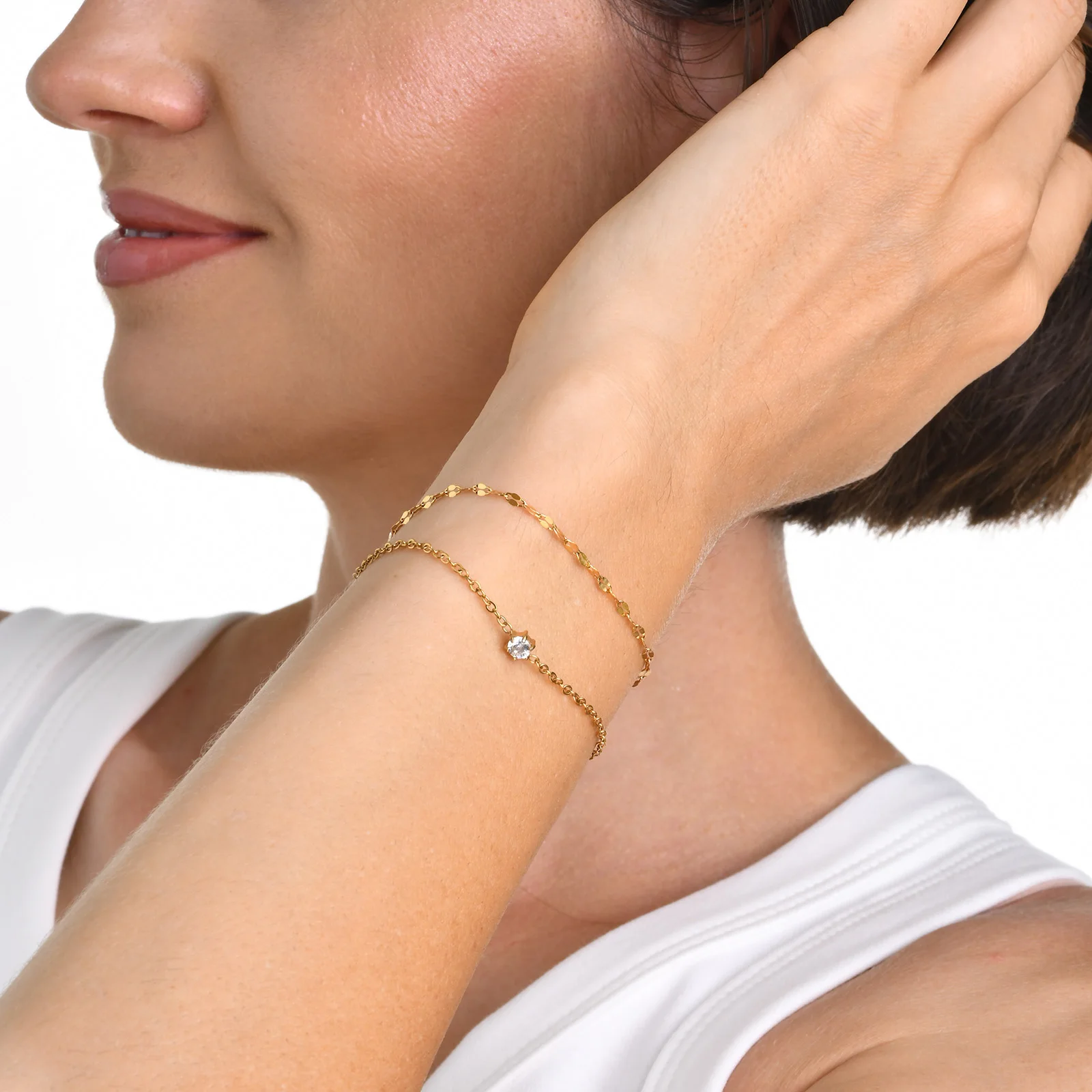 Sa86e4625542341d5ba14efb7135ead82x.webp Double Chain Bracelet Zirconia - Image 1