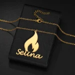 New Fashion Custom Name Flame Design Necklace - Image 3