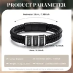 Personalized Leather Bracelet with 1-5 Family Names - Image 3