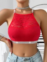 Stitching Halter Silver Ribbon Vest - Image 6