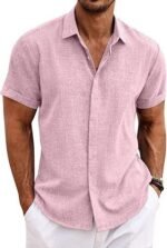 Men's Shirt Short Sleeve Casual Buckle - Image 3