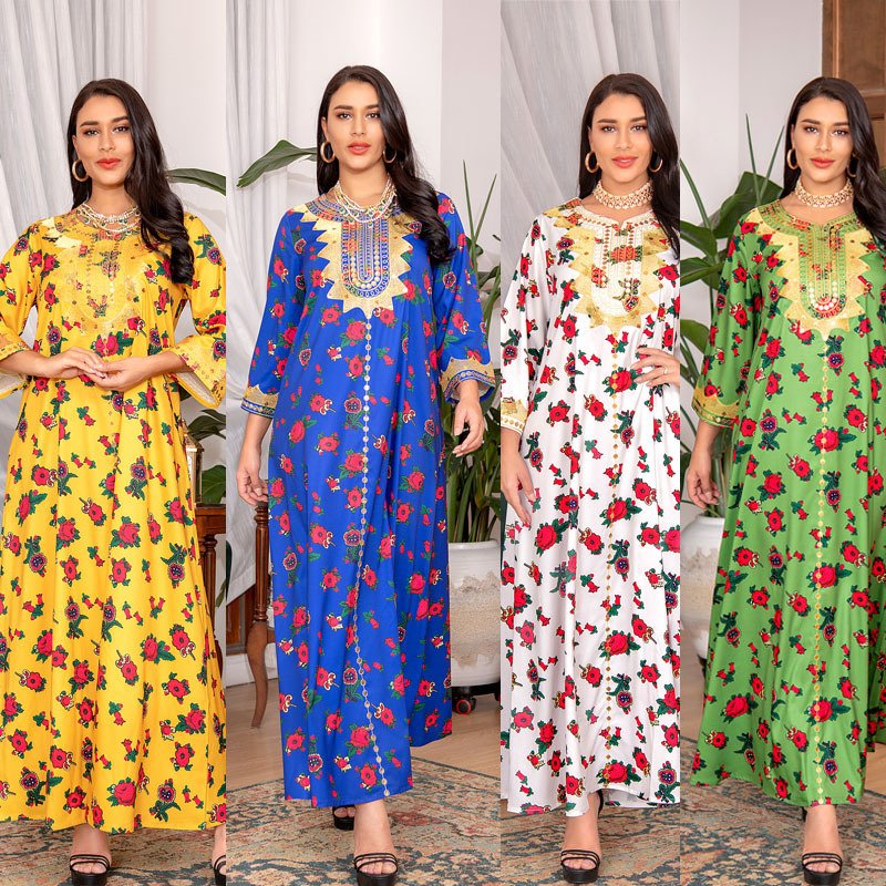 1166f3a6-1288-4e61-ac90-1e22b6d8f463.jpg Middle East Women's Dubai Abaya Muslim Women's Dress - Image 1