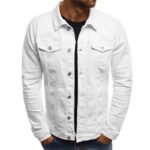Casual Men Jacket Denim Button Shirt - Image 10