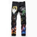 Men's Fashion And Comfort Monogrammed Black Trousers - Image 5