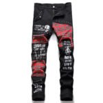 Stitching Patchwork Micro-elastic Rivet Hip Hop Pencil Pants Denim Trousers - Image 10