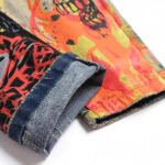 Slim-fit Stretch Ripped Embroidered Vintage Patch Jeans - Image 4