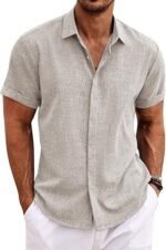 Men's Shirt Short Sleeve Casual Buckle - Image 8