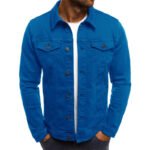 Casual Men Jacket Denim Button Shirt - Image 7