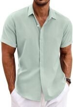 Men's Shirt Short Sleeve Casual Buckle - Image 10