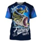 Male Creative Fishing Pattern Printed Short Sleeve - Image 5