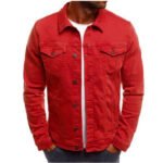 Casual Men Jacket Denim Button Shirt - Image 5