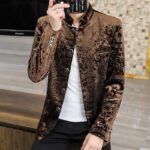 Stand Collar Korean Silk Cotton Suit Men's Jacket - Image 2