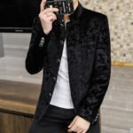 Stand Collar Korean Silk Cotton Suit Men's Jacket - Image 5