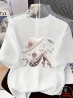 Printed T-Shirt Elegant And Understated Luxury-style - Image 5