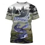 Male Creative Fishing Pattern Printed Short Sleeve - Image 2