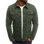 Casual Men Jacket Denim Button Shirt - Image 9