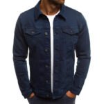 Casual Men Jacket Denim Button Shirt - Image 3