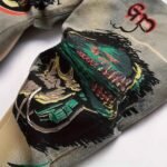 Slim-fit Stretch Ripped Embroidered Vintage Patch Jeans - Image 3