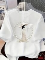Printed T-Shirt Elegant And Understated Luxury-style - Image 7