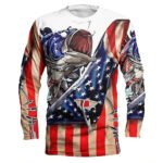 Men's Round Neck Pullover Fish Printed Long-sleeved Top - Image 4
