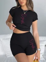 Women Slim-fit T-Shirts & Shorts - Image 3