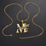 Custom Butterfly Name Necklace Stainless Steel Letter Pendant - Image 4
