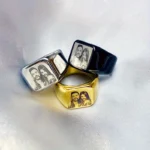 Custom Photo Engraved Stainless Steel Ring - Image 2