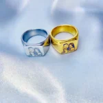 Custom Photo Engraved Stainless Steel Ring - Image 3