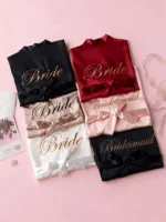Custom Embroidery Name Satin Kimono Robe - Image 6