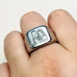 Custom Photo Engraved Stainless Steel Ring - Image 5