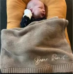 Personalized Name Baby Knitted Blanket Cotton 100x80cm - Image 2