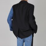 Comfortable And Versatile Denim-Panel Blazer - Image 4