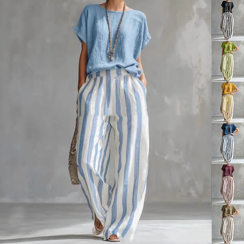 d8732a66-4205-4afb-9e61-e73ef95ae165.jpg Short-sleeved Trousers Suit Summer Fashion - Image 1