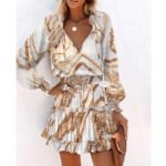 Flowers Print Long Sleeve Dress - Image 6