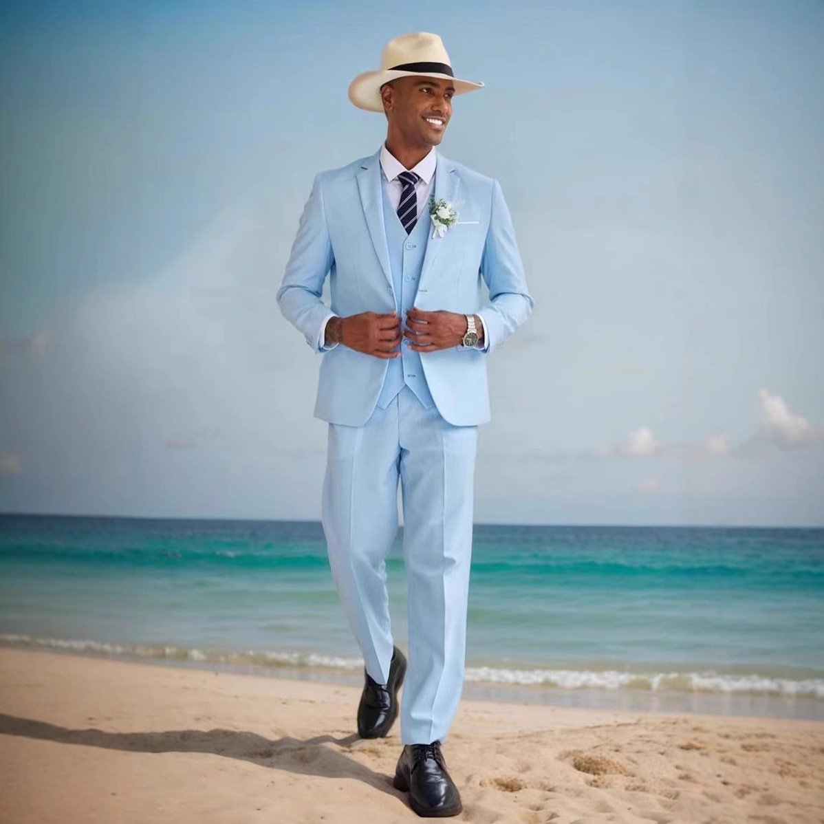 dd98be32-9cff-4909-9b7a-517adbafd8a1.jpg Mens Casual Best Man Two-Piece Suit - Image 1