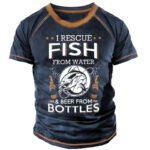Male Creative Fishing Pattern Printed Short Sleeve - Image 10