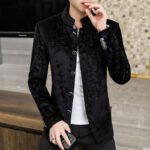 Stand Collar Korean Silk Cotton Suit Men's Jacket - Image 3
