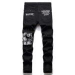 Stitching Patchwork Micro-elastic Rivet Hip Hop Pencil Pants Denim Trousers - Image 7
