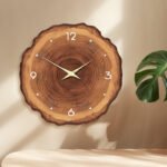 12-inch Minimalist Wood Clock With Annual Rings