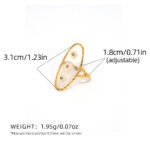 Stainless Steel Flower Open Ring For Women - Image 4