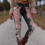 Womens Denim Jeans  Womens Trousers With Colorful 3D Floral Prints - Image 3
