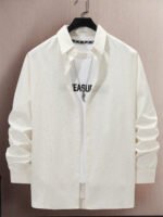 Polka Dot Bronzing Printed Casual Long Sleeve Shirt - Image 7